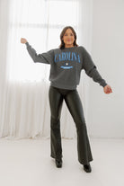 NORTH CAROLINA TAR HEELS SEAL THE DEAL PREMIUM FLEECE DROP SHOULDER CREWNECK PULLOVER