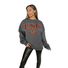 USC TROJANS SEAL THE DEAL PREMIUM FLEECE DROP SHOULDER CREWNECK PULLOVER