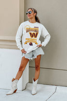 WASHINGTON COMMANDERS RUN THE SHOW PREMIUM FLEECE DROP SHOULDER CREWNECK PULLOVER