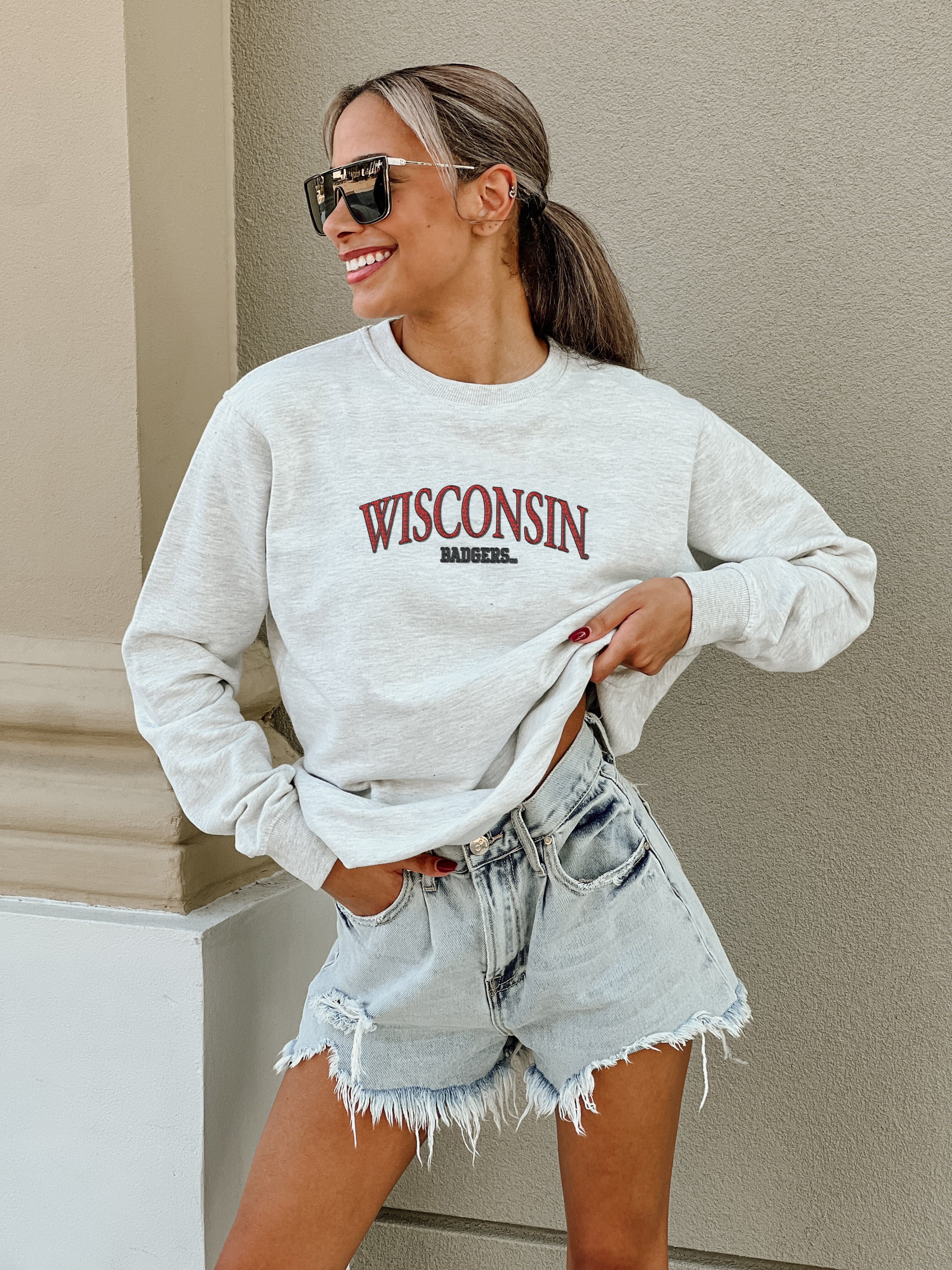 WISCONSIN BADGERS NUMBER ONE FAN PREMIUM FLEECE EMBROIDERED