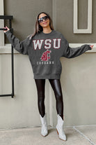 WASHINGTON STATE COUGARS EASY STREET PREMIUM FLEECE DROP SHOULDER CREWNECK PULLOVER