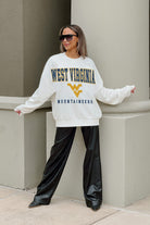 WEST VIRGINIA MOUNTAINEERS FREESTYLE PREMIUM FLEECE DROP SHOULDER CREWNECK PULLOVER