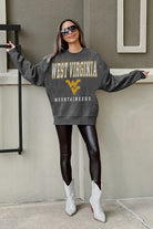 WEST VIRGINIA MOUNTAINEERS EASY STREET PREMIUM FLEECE DROP SHOULDER CREWNECK PULLOVER