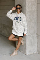 AKRON ZIPS FIERCE FAN SIDE SPLIT LEOPARD HOODIE