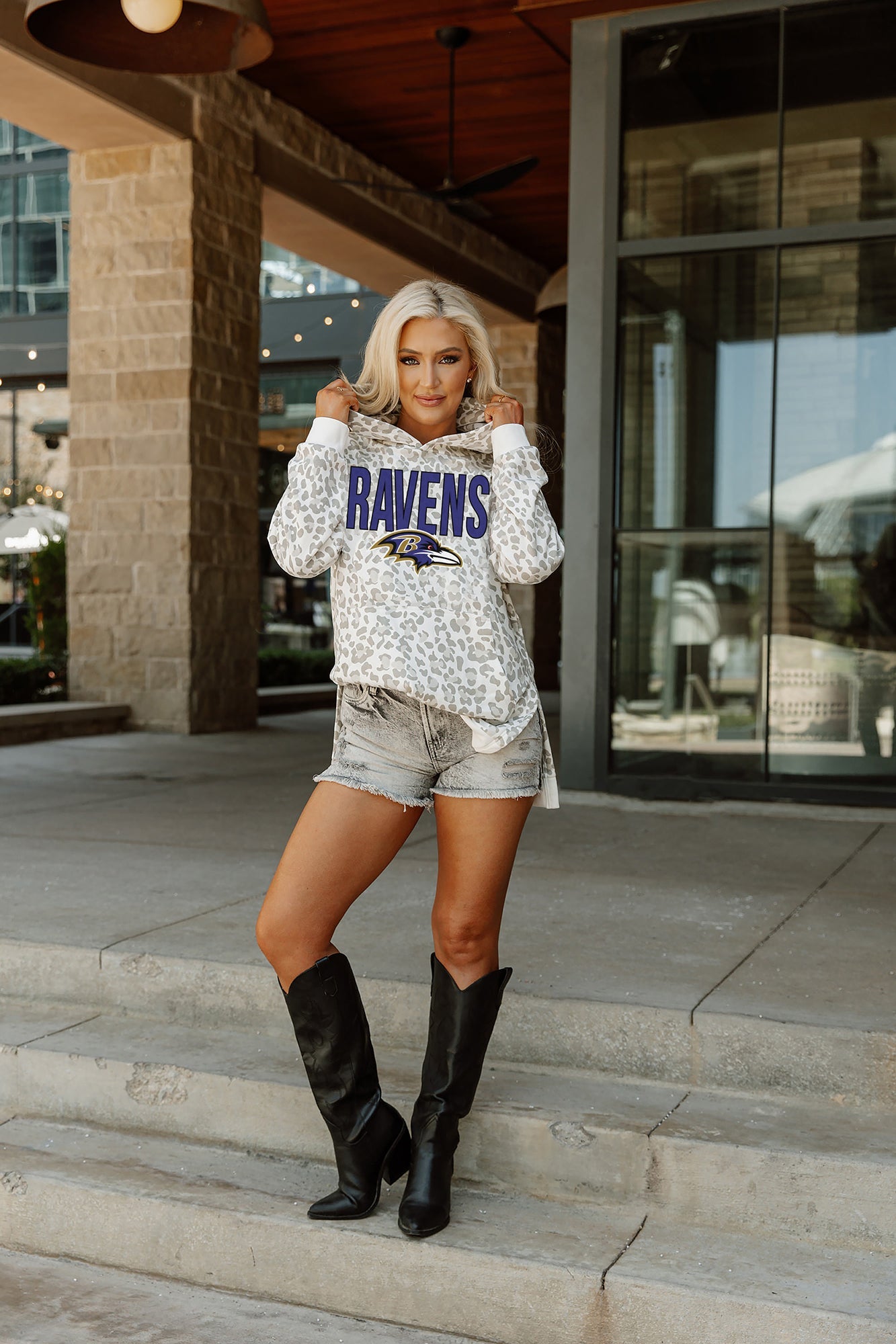 Baltimore Ravens Gameday Couture Women's French Terry Studded Shoulder Pullover  Sweatshirt - Charcoal