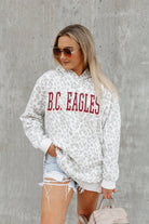 BOSTON COLLEGE EAGLES OVERSIZED SIDE-SLIT HOODED PULLOVER