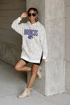 BOISE STATE BRONCOS FIERCE FAN SIDE SPLIT LEOPARD HOODIE