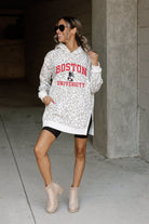 BOSTON UNIVERSITY TERRIERS FIERCE FAN SIDE SPLIT LEOPARD HOODIE