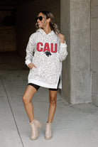 CLARK ATLANTA UNIVERSITY PANTHERS FIERCE FAN SIDE SPLIT LEOPARD HOODIE