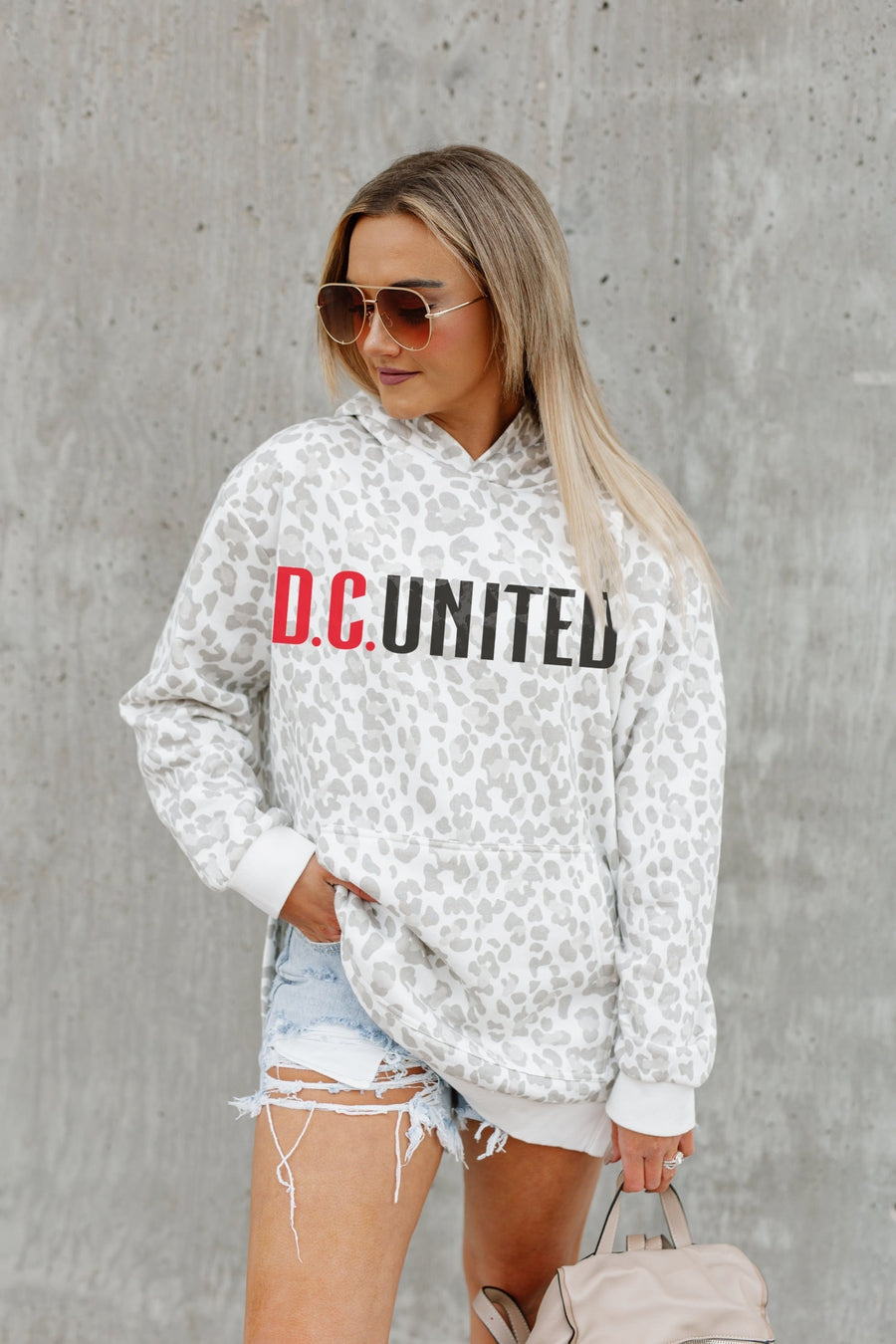 DC UNITED TOUCHLINE OVERSIZED SIDE-SLIT HOODED PULLOVER