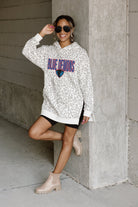 DEPAUL BLUE DEMONS FIERCE FAN SIDE SPLIT LEOPARD HOODIE