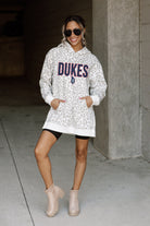 DUQUESNE UNIVERSITY DUKES FIERCE FAN SIDE SPLIT LEOPARD HOODIE