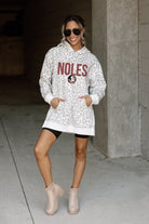 FLORIDA STATE SEMINOLES FIERCE FAN SIDE SPLIT LEOPARD HOODIE