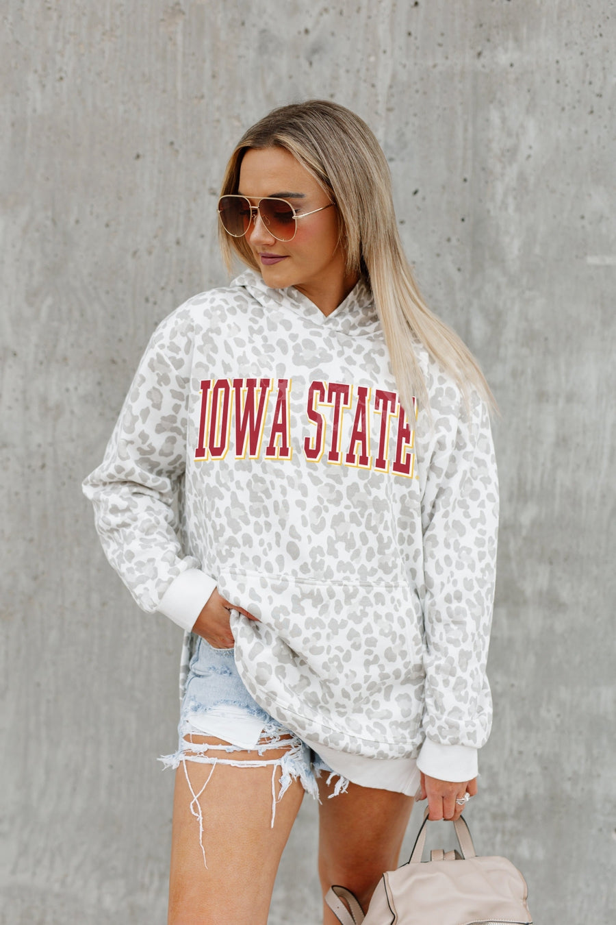 IOWA STATE CYCLONES OVERSIZED SIDE-SLIT HOODED PULLOVER