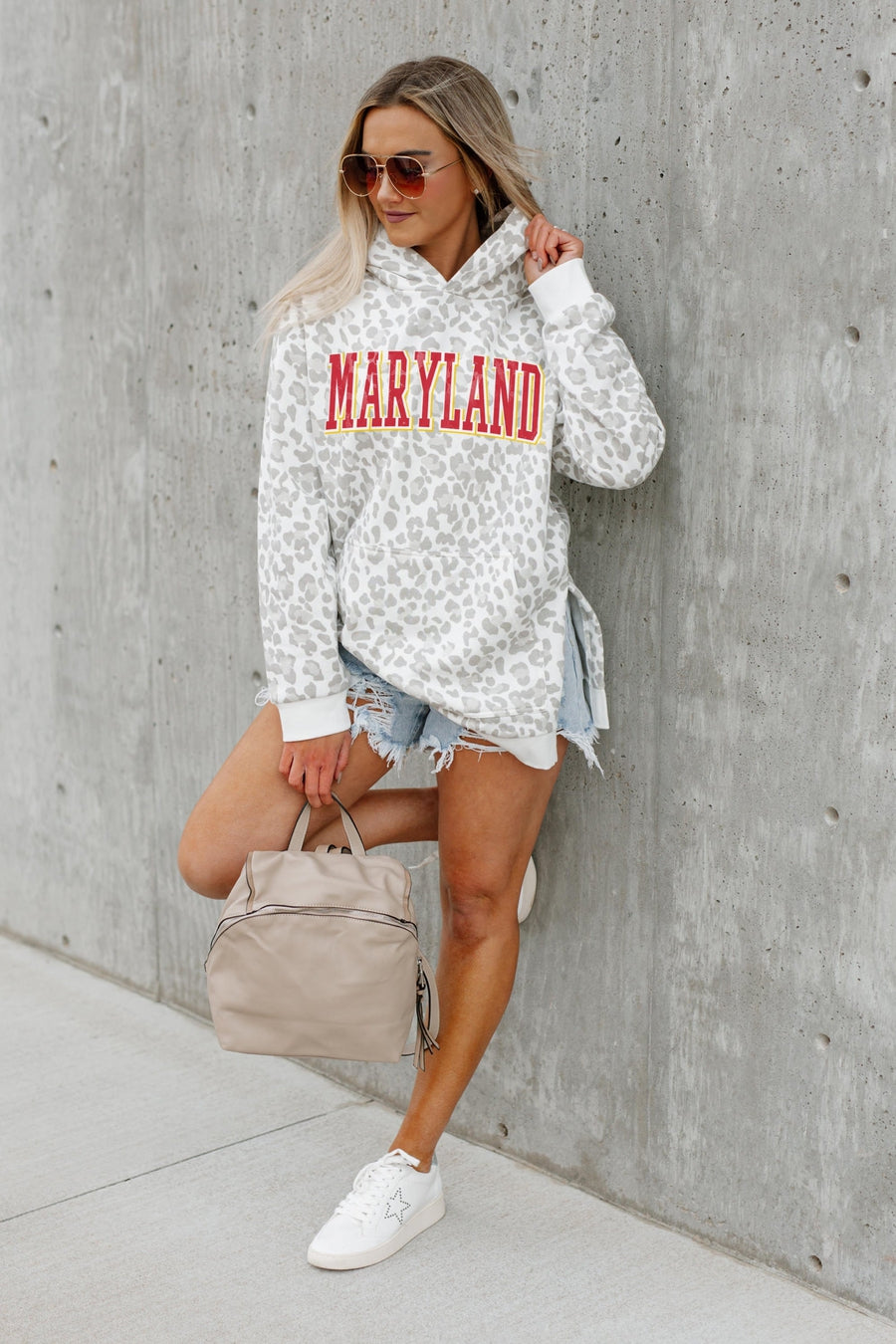 MARYLAND TERRAPINS OVERSIZED SIDE-SLIT HOODED PULLOVER