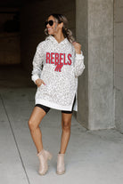 OLE MISS REBELS FIERCE FAN SIDE SPLIT LEOPARD HOODIE