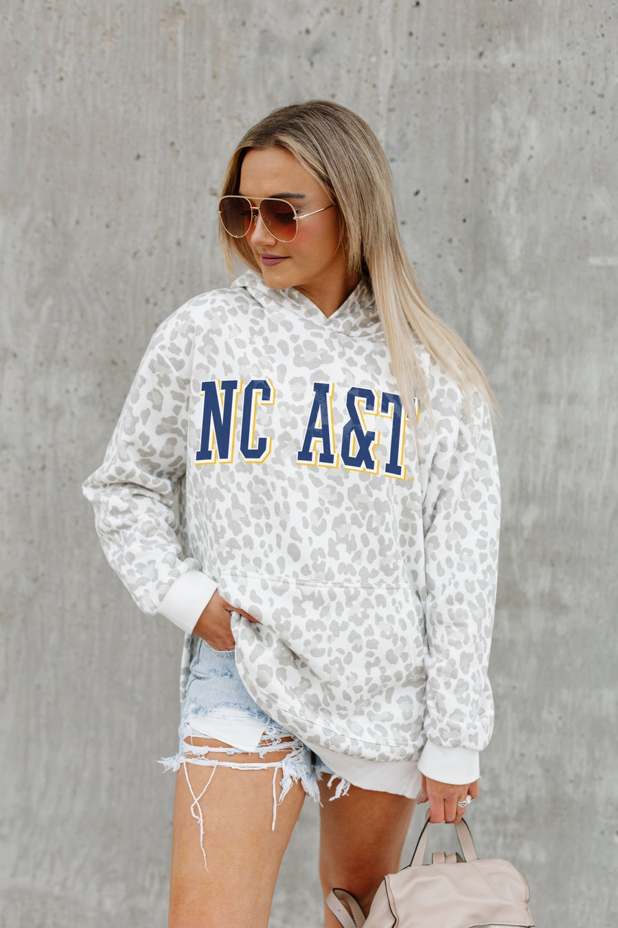 NORTH CAROLINA A&T STATE OVERSIZED SIDE-SLIT HOODED PULLOVER