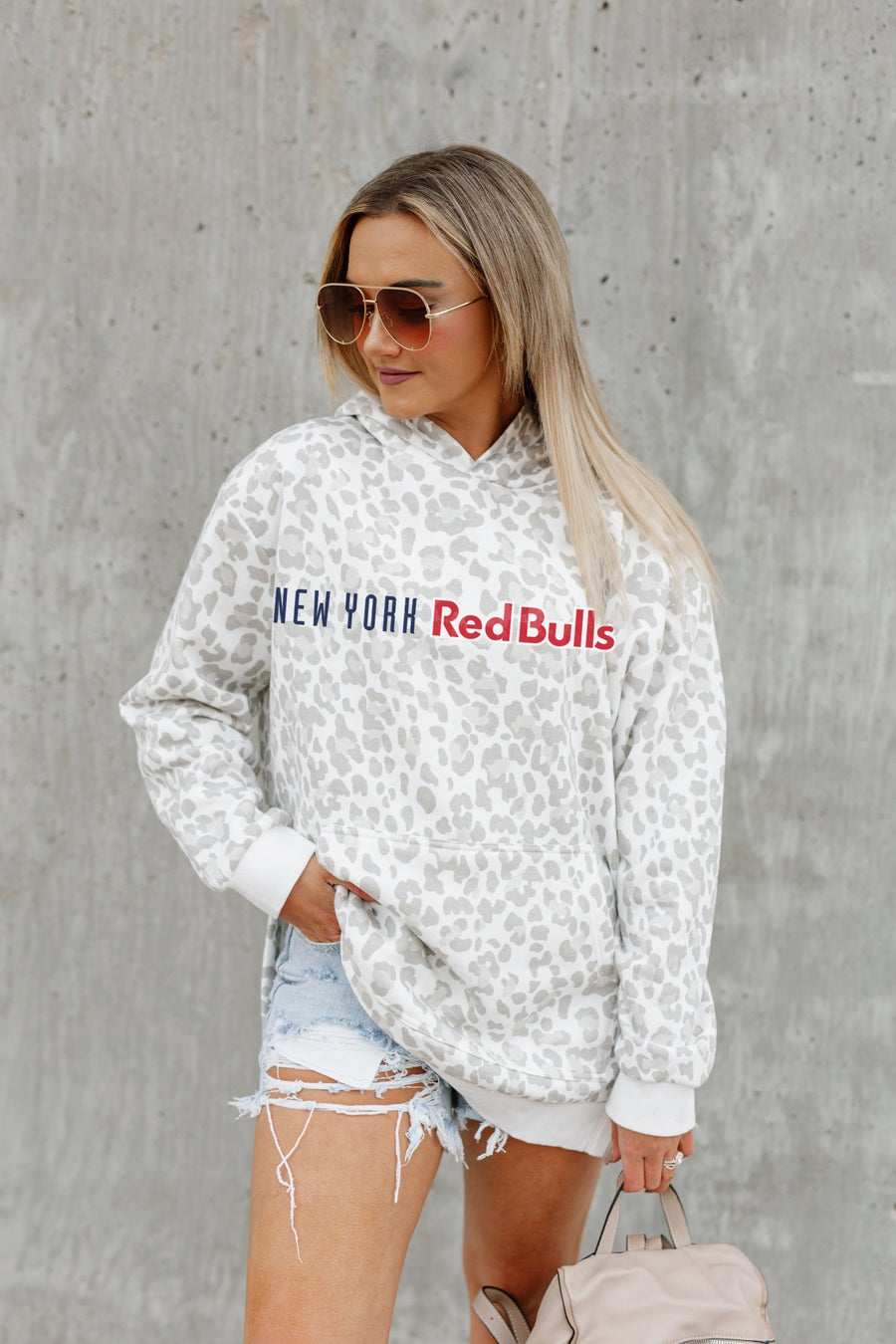 NEW YORK RED BULLS TOUCHLINE OVERSIZED SIDE-SLIT HOODED PULLOVER