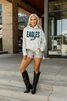 PHILADELPHIA EAGLES SIDELINE HOODED LEOPARD FLEECE PULLOVER WITH FRONT POCKET AND SIDE-SLIT DETAIL