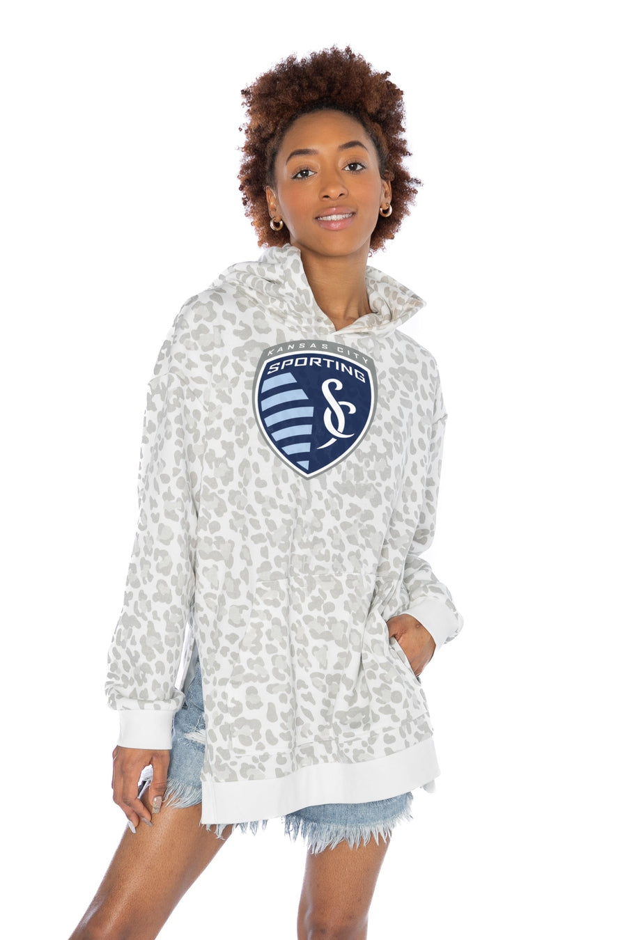 SPORTING KANSAS CITY TOUCHLINE OVERSIZED SIDE-SLIT HOODED PULLOVER