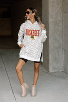 TUSKEGEE GOLDEN TIGERS FIERCE FAN SIDE SPLIT LEOPARD HOODIE