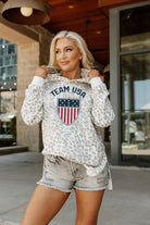 TEAM USA OLYMPIC ODYSSEY SIDE SPLIT LEOPARD HOODIE