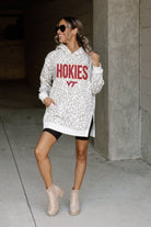 VIRGINIA TECH HOKIES FIERCE FAN SIDE SPLIT LEOPARD HOODIE