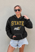 ALABAMA STATE HORNETS BELLE OF THE BALL STUDDED DETAIL FLEECE FRONT POCKET HOODIE