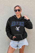 AIR FORCE FALCONS BELLE OF THE BALL STUDDED DETAIL FLEECE FRONT POCKET HOODIE