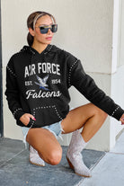 AIR FORCE FALCONS HERE FOR IT STUDDED DETAIL FLEECE FRONT POCKET HOODIE