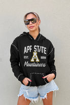 APPALACHIAN STATE MOUNTAINEERS HERE FOR IT STUDDED DETAIL FLEECE FRONT POCKET HOODIE