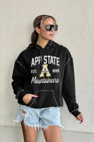 APPALACHIAN STATE MOUNTAINEERS HERE FOR IT STUDDED DETAIL FLEECE FRONT POCKET HOODIE