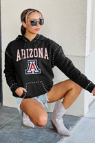 ARIZONA WILDCATS BELLE OF THE BALL STUDDED DETAIL FLEECE FRONT POCKET HOODIE