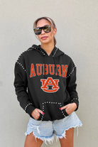 AUBURN TIGERS BELLE OF THE BALL STUDDED DETAIL FLEECE FRONT POCKET HOODIE