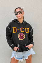 BETHUNE-COOKMAN WILDCATS BELLE OF THE BALL STUDDED DETAIL FLEECE FRONT POCKET HOODIE