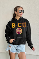 BETHUNE-COOKMAN WILDCATS BELLE OF THE BALL STUDDED DETAIL FLEECE FRONT POCKET HOODIE