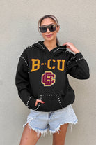 BETHUNE-COOKMAN WILDCATS BELLE OF THE BALL STUDDED DETAIL FLEECE FRONT POCKET HOODIE