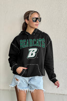 BINGHAMTON BEARCATS BELLE OF THE BALL STUDDED DETAIL FLEECE FRONT POCKET HOODIE