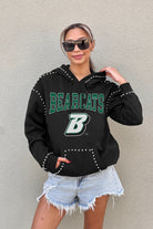 BINGHAMTON BEARCATS BELLE OF THE BALL STUDDED DETAIL FLEECE FRONT POCKET HOODIE