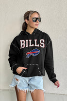 BUFFALO BILLS CATCH THE VIBE STUDDED DETAIL FLEECE FRONT POCKET HOODIE