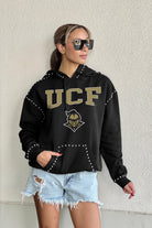 CENTRAL FLORIDA KNIGHTS BELLE OF THE BALL STUDDED DETAIL FLEECE FRONT POCKET HOODIE