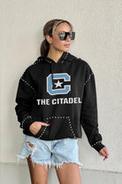 CITADEL BULLDOGS BELLE OF THE BALL STUDDED DETAIL FLEECE FRONT POCKET HOODIE