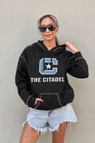 CITADEL BULLDOGS BELLE OF THE BALL STUDDED DETAIL FLEECE FRONT POCKET HOODIE