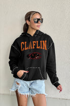 CLAFLIN PANTHERS BELLE OF THE BALL STUDDED DETAIL FLEECE FRONT POCKET HOODIE