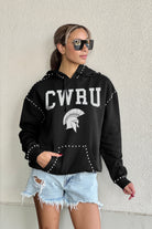 CASE WESTERN RESERVE SPARTANS BELLE OF THE BALL STUDDED DETAIL FLEECE FRONT POCKET HOODIE