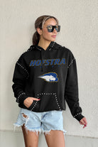 HOFSTRA PRIDE BELLE OF THE BALL STUDDED DETAIL FLEECE FRONT POCKET HOODIE