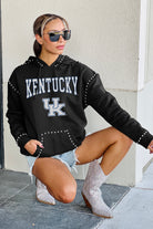 KENTUCKY WILDCATS BELLE OF THE BALL STUDDED DETAIL FLEECE FRONT POCKET HOODIE