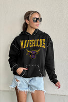 MINNESOTA STATE MANKATO MAVERICKS BELLE OF THE BALL STUDDED DETAIL FLEECE FRONT POCKET HOODIE