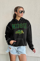 NORTH DAKOTA STATE BISON BELLE OF THE BALL STUDDED DETAIL FLEECE FRONT POCKET HOODIE