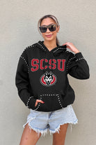 ST. CLOUD STATE HUSKIES BELLE OF THE BALL STUDDED DETAIL FLEECE FRONT POCKET HOODIE